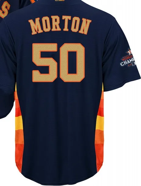 А+++ качество для мужчин золото Хьюстон 34 Ryan 41 Peacock 43 Lance McCullers 50 Charlie Morton 60 Keuchel Джерси - Цвет: For men