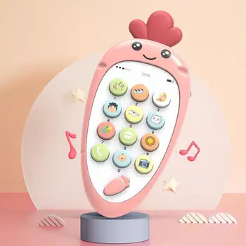 

DishyKooker Cartoon Early Education Carrot Shape Smartphone Teether Toy Multi-function Infant Bilingual Baby Toy