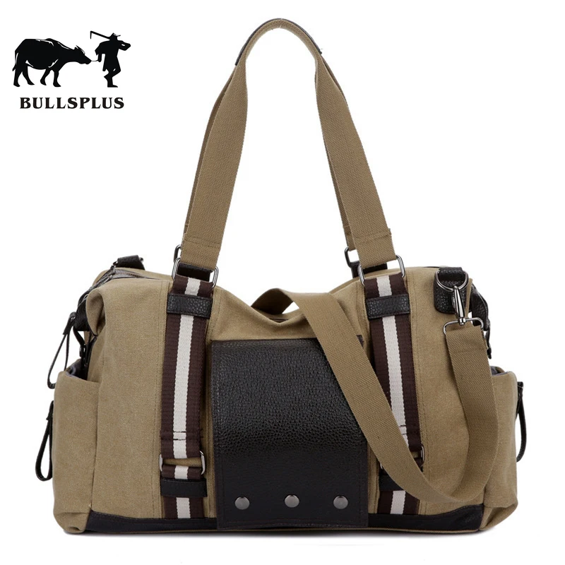 

2019 Korean canvas single shoulder bag male long distance travel bag large volume handheld slant girl