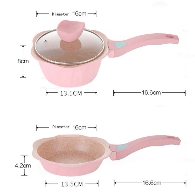 

Newest Baby Food Supplement Pot Flat Bottom Non-Stick Frying Pan Medical Stone Small Milk Pot Stock Pot Household Cooking Pan Th