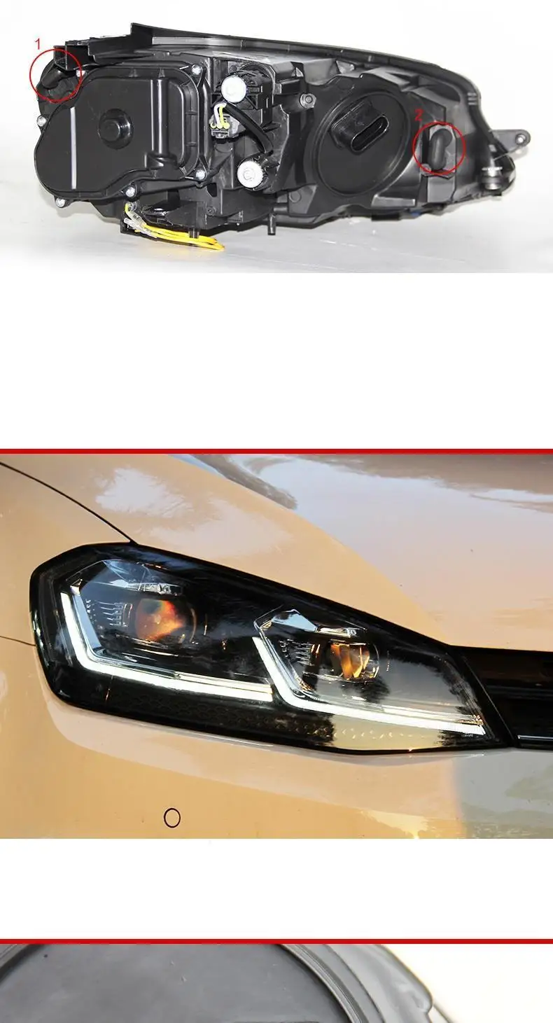 Led Para Авто дневные ходовые Боковые указатели поворота освещение автомобиля фары Задние фары 14 15 16 17 для Volkswagen Golf 7