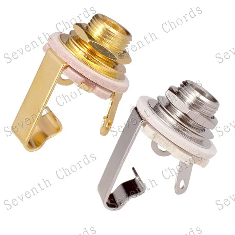 2Pcs/lot Brass Material Mono Input guitar Jack Plug Socket For Electric