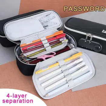 

Oxford Fabric Pencil Case Double Zipper Large Capacity Stationery Pen Box Multiple Compartments Pencilcase Storge Kids School