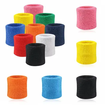 

New 2PCs Cotton Unisex Sport Sweatband Wristband Wrist Protector Running Badminton Basketball Brace Terry Cloth Sweat