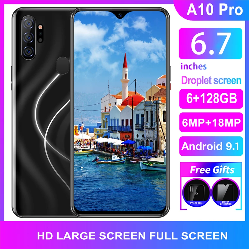 Мобильный телефон A10pro смартфон MTK6595 Восьмиядерный Iphone 3g 6 ГБ + 128 Гб МП 18 7 &quotHD 720*1560