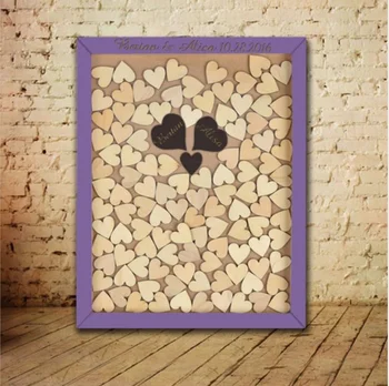 

Personalized Wedding Guestbook Drop Box frame Custom Color Name Alternatives Wedding Decor Rustic Heart Sign In Book brithday
