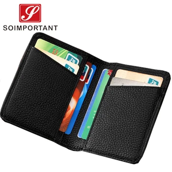 

Women Genuine Leather Ultra thin Slim Short Cards Wallet Female Small Solid Wallet Simple Mini Card Holder Men Purse Casual Male
