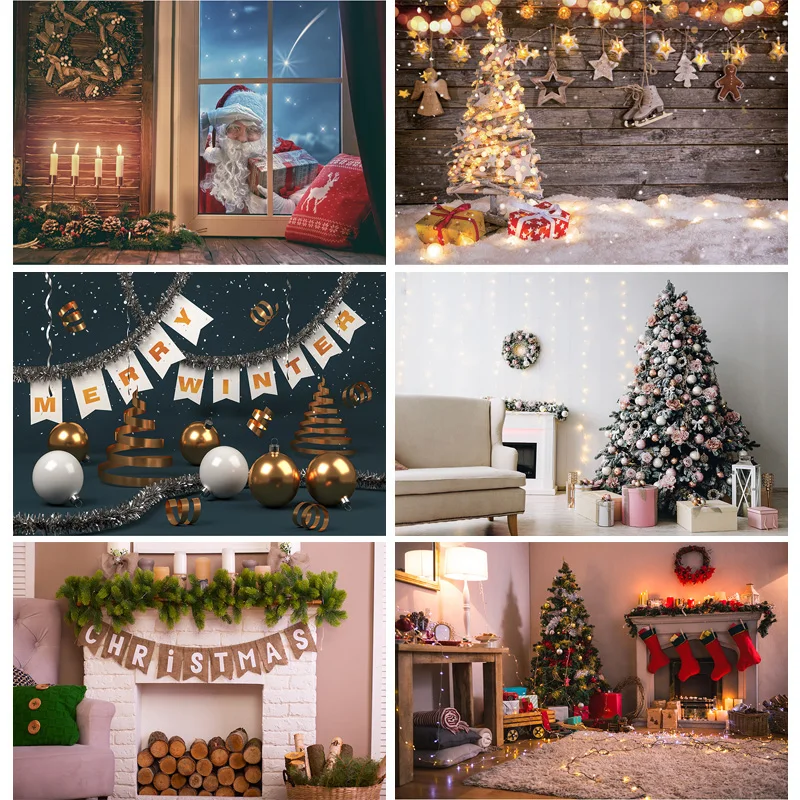

SHENGYONGBAO Vinyl Custom Christmas Decoration Photography Background Christmas Backdrops for Photo Studio Props 20928 SDF-03