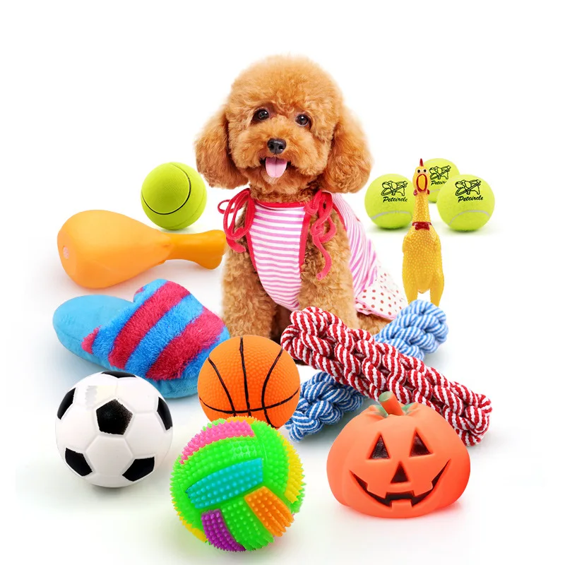New Rubber Squeak Toy for Dog Screaming Chicken Chew Bone Slipper Squeaky Ball Dog Toys