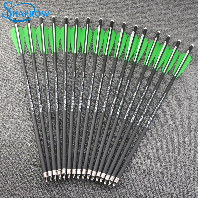 

Sharrow 6Pcs Crossbow arrows 17inch Crossbow Carbon Arrow Arrow head detachable Hunting shooting Archery Carbon Crossbow Arrows