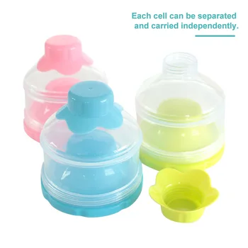 

3 Layer Snack PP Feeding Baby Food Portable Milk Powder Dispenser Non Spill Travel Easy Clean Detachable Toddler Stackable