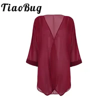 Женская куртка шифоновая Топы Вечеринка клуб одежда Твердые легкие открытые спереди прозрачные шифоновые Болеро Свадебный жакет куртка