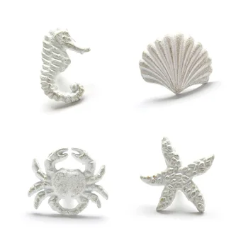 

Vintage Iron Art Crab Starfish Shell Shape Door Knob Cabinet Wardrobe Single Hole Pull Handle Drawer Children Room Handle