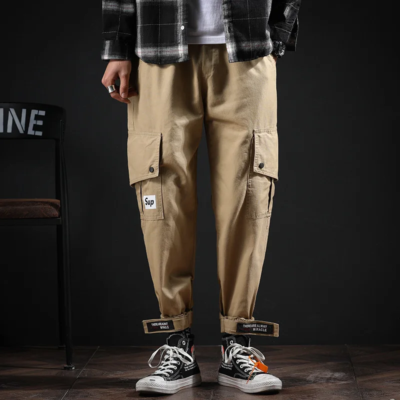 

2019 Spring Casual Pants MEN'S Overalls Harem-Loose And Plus-sized Skinny Japanese-style Bags Popular Brand Fat Students