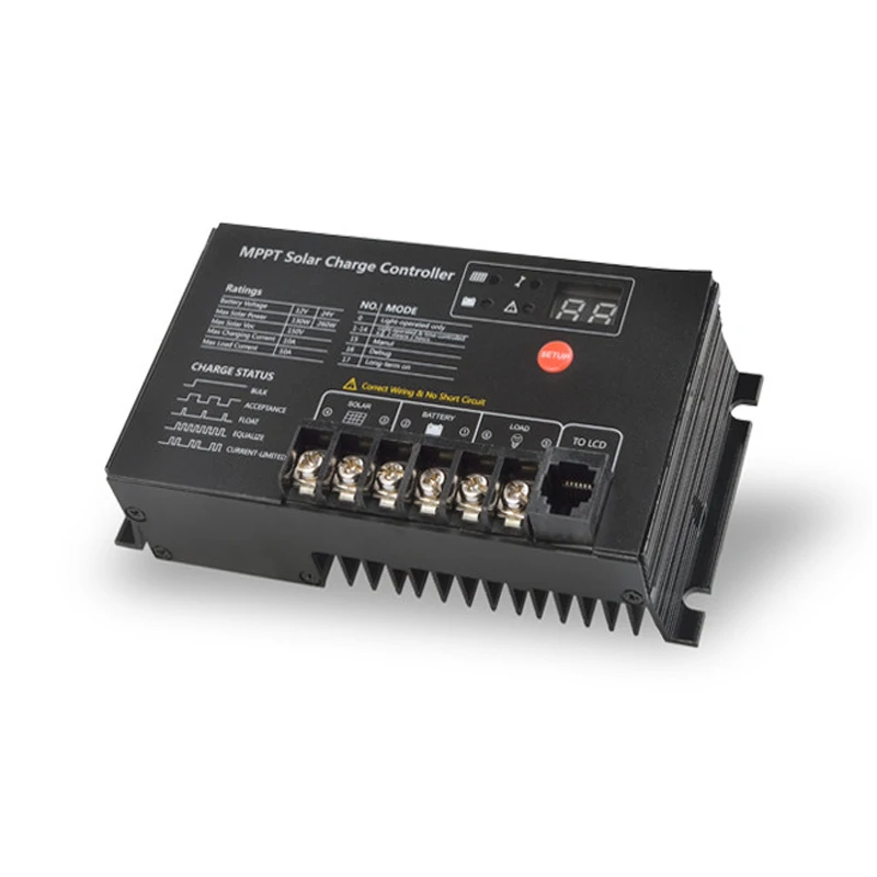

MPPT Solar Sharge Controller High Efficiency 10A 12V/130W 24V/260W CE ROHS For Home Application