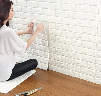 

3D brick pattern wallpaper, self-adhesive imitation brick wall stickers, DIY wall stickers, modern decoration of home kitchen li