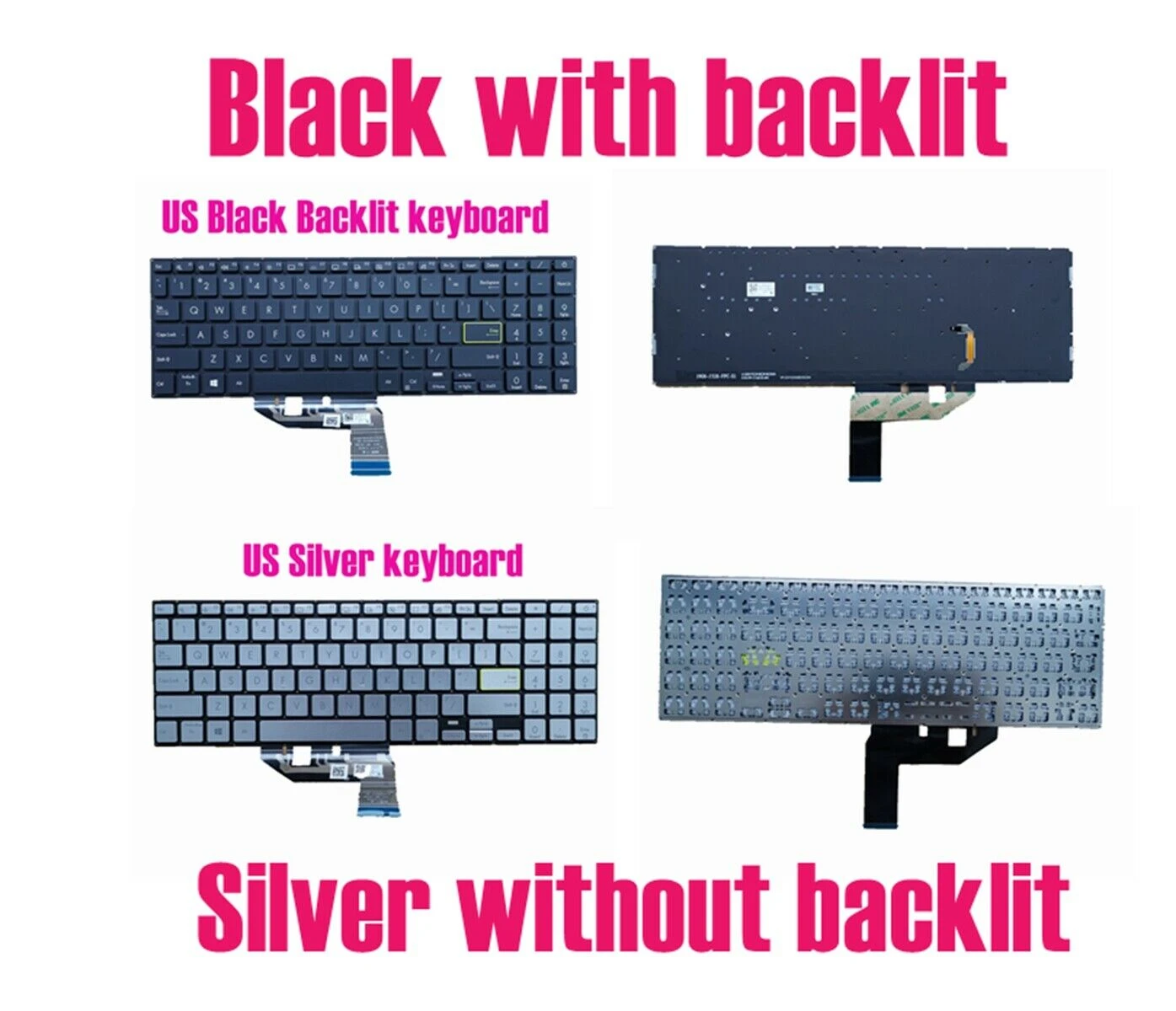 US Black Backlit keyboard for ASUS VivoBook 15 K513E K513EA K513EP