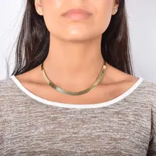 

.925 14K Gold Plated Sterling Silver 3.2MM, 4.3MM, 6.8MM or 9MM Flexible Flat Magic Herringbone Chain Necklace