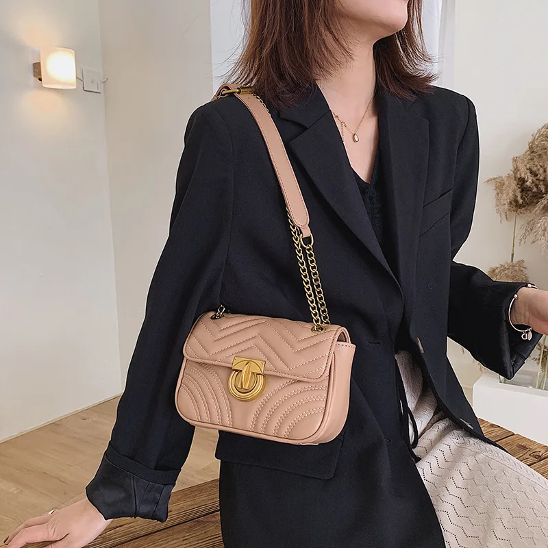 SUNNY SHOP/маленькие сумки для женщин модная сумка с клапаном и цепочкой кожаная на
