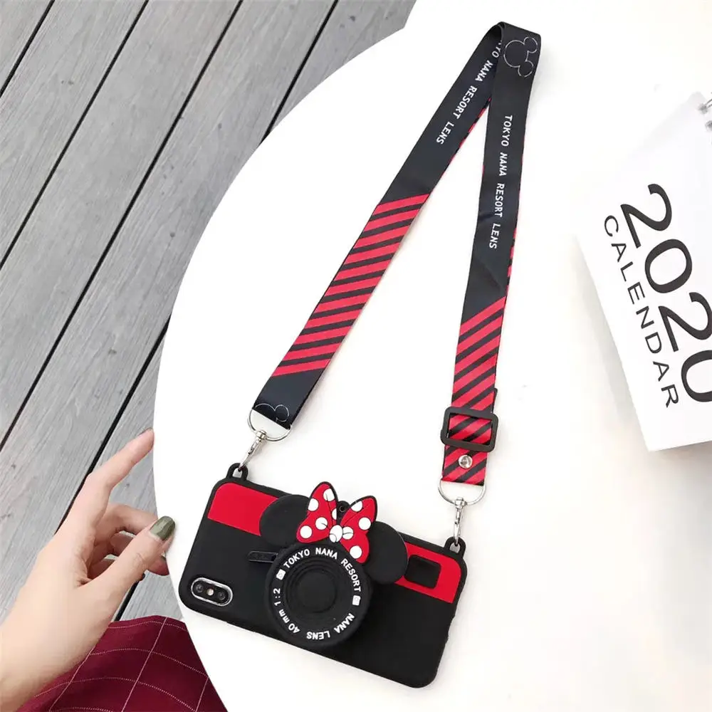 ミッキーミニーiphoneケース 可愛い ストライプ付き カメラデザイン Cocoiya Com