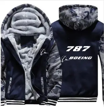 

Boeing747-787 Boeing Tagless shubuzhi men Winter padded zipper sweatshirt thick fleece jacket coat fashion hoodies casual hoody