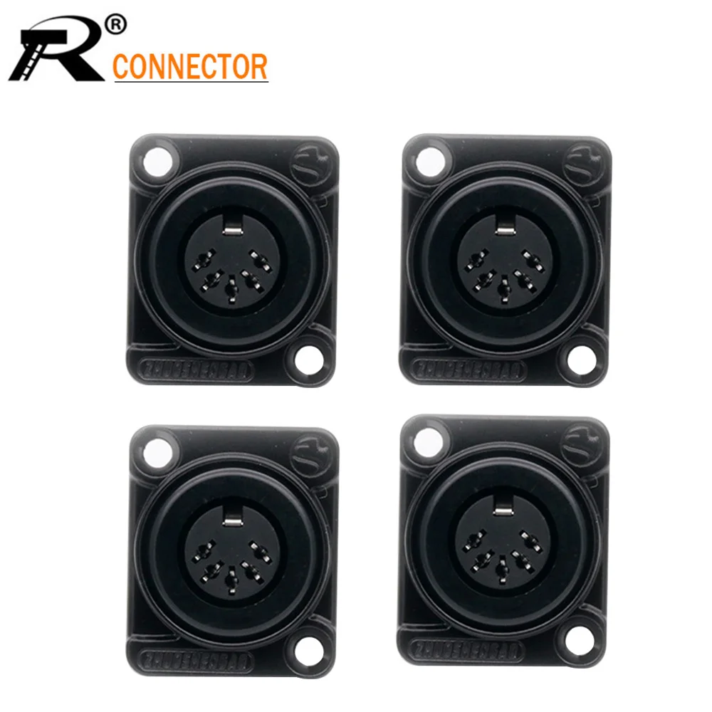 Conector Digital para Microfone Conector de Entrada tipo Din para Solda com Soquete de Painel de Tamanhos 5p