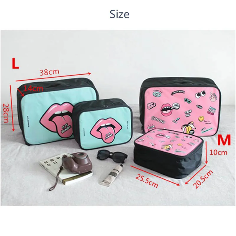 OLAGB Fashion Cartoon Cosmetic Bag Large Capacity Portable Toilet Bathroom Storage Organizer Waterproof Bag Accessories