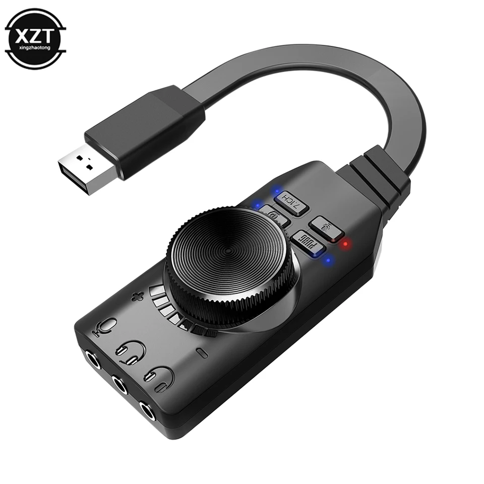 DuKabel USB naar 3,5 mm jack audio adapter, USB naar Aux kabel met TRRS 4 polige microfoonondersteunde USB naar hoofdtelefoon AUX adapter Ingebouwde chip externe geluidskaart voor PS4 PC PS5 en meer
