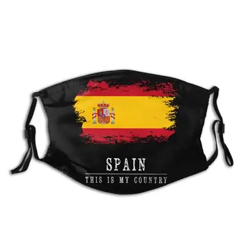 

Spain Flag masking tape bulk Kids Adult Non-Disposable Face Mask with Filter Anti Haze Dustproof Mask Respirator Mouth Muffle