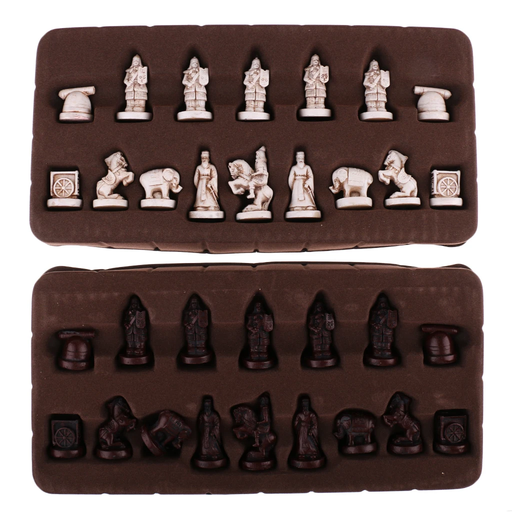 

Antique Chinese Chess Game 3D Terracotta Army Pieces for Chess Lovers Gift