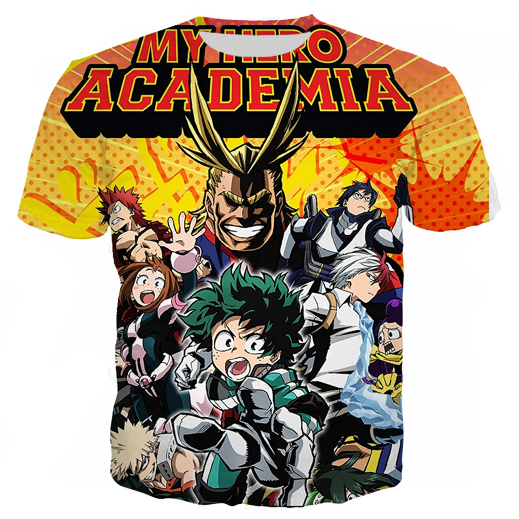 Anime My Hero Academia T Shirt Fashion Men's Clothing T Shirt 3D Print Funny Harajuku Men Women Streetwear T Shirt Pullover T154