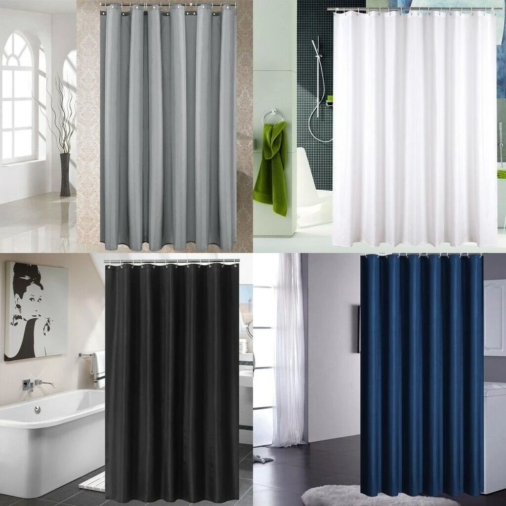 Modern Style Waterproof Curtains Extra Large Wide Bathroom Curtain With Hook New 