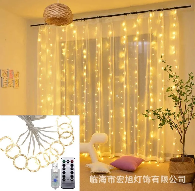 

USB3 X 3 M Curtain Lights Remote Control LED Curtain Light Copper Lamp Holiday Lights Decorative Lights Online Celebrity Christm