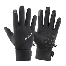 Novo inverno luvas para homens mulher touchscreen silicone antiderrapante luva fria ao ar livre mais veludo quente repelente de água ciclismo mitten