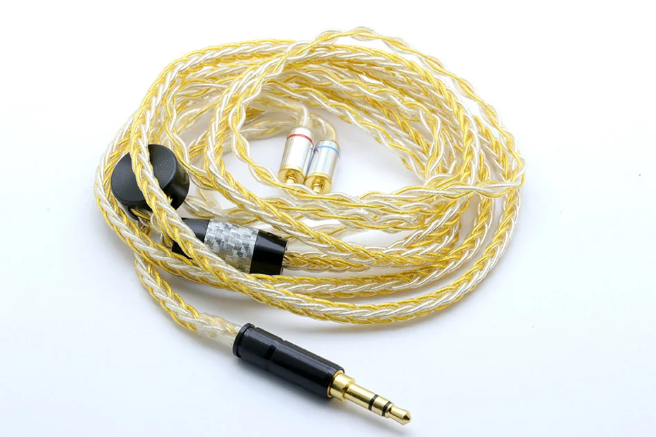 1,0 мм x 8 Core HIFI посеребренный обновленный кабель 3,5/2,5 Разъем MMCX/2Pin разъем для улучшения глубины саундстажа и присутствия