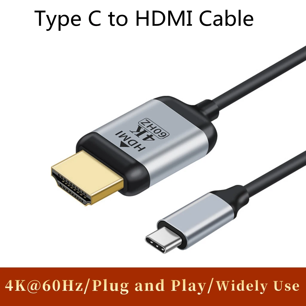 Cable USB tipo C a HDMI, convertidor Thunderbolt 3 4K MacBook, Huawei Mate 30, adaptador HDMI, USB tipo C a HDMI|Cables de alimentación y cables de extensión| - AliExpress