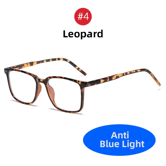 2022 Trending Blue Light Blocking Men's Glasses Gaming TR90 Matte Black Anti Ray Eyeglasses Women Transparent Fashion Eyewear 4 Leopard