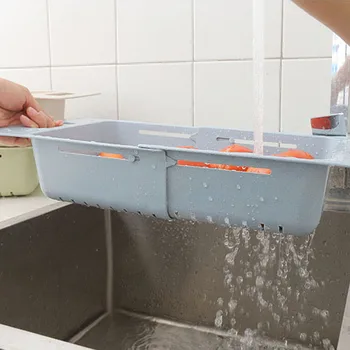 

1PC Adjustable Dish Drainer Sink Drain Basket Filter Washing Vegetable Fruit Drying Rack Practical Kitchen Organizer Accessories