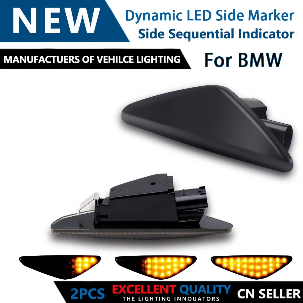 

2Pcs Dynamic Side Marker Lamp Turn Sequential Flashing LED light For BMW X6 E71 E72 2007-2014 X5 E70 BMW X3 F25