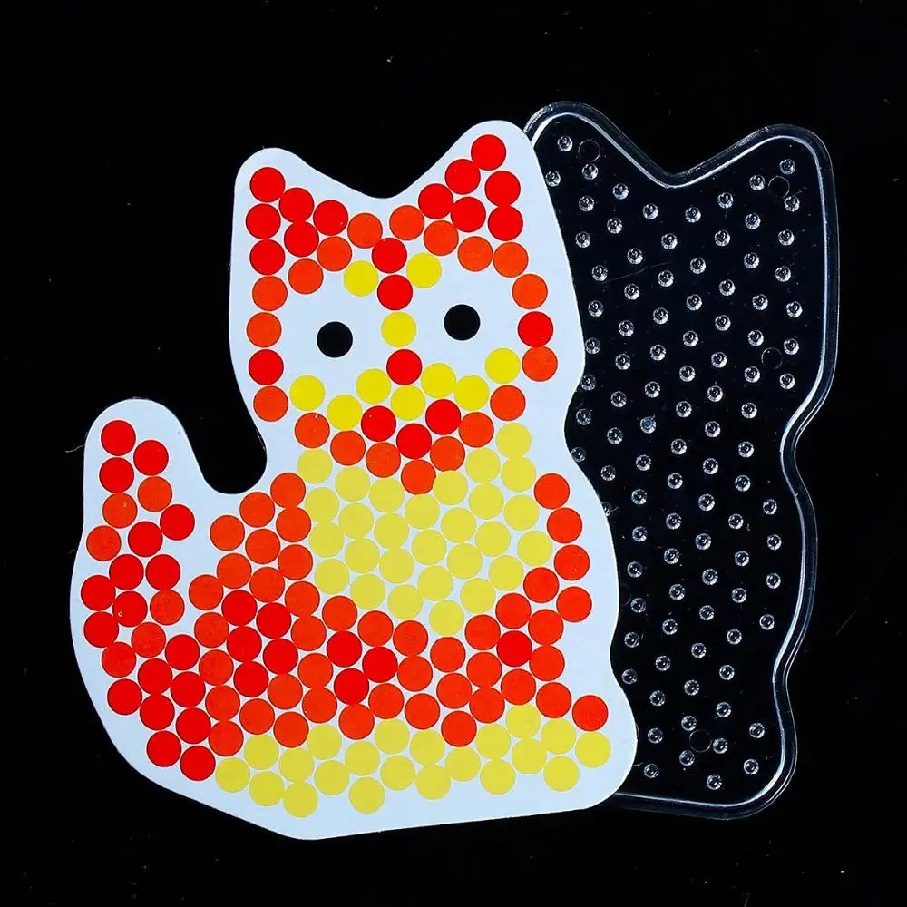 5 мм Хама бусины 3D головоломка игрушки для детей кошка Pegboards шаблоны шаблонов для предохранителей бусины развивающие игрушки - Цвет: 5pcs