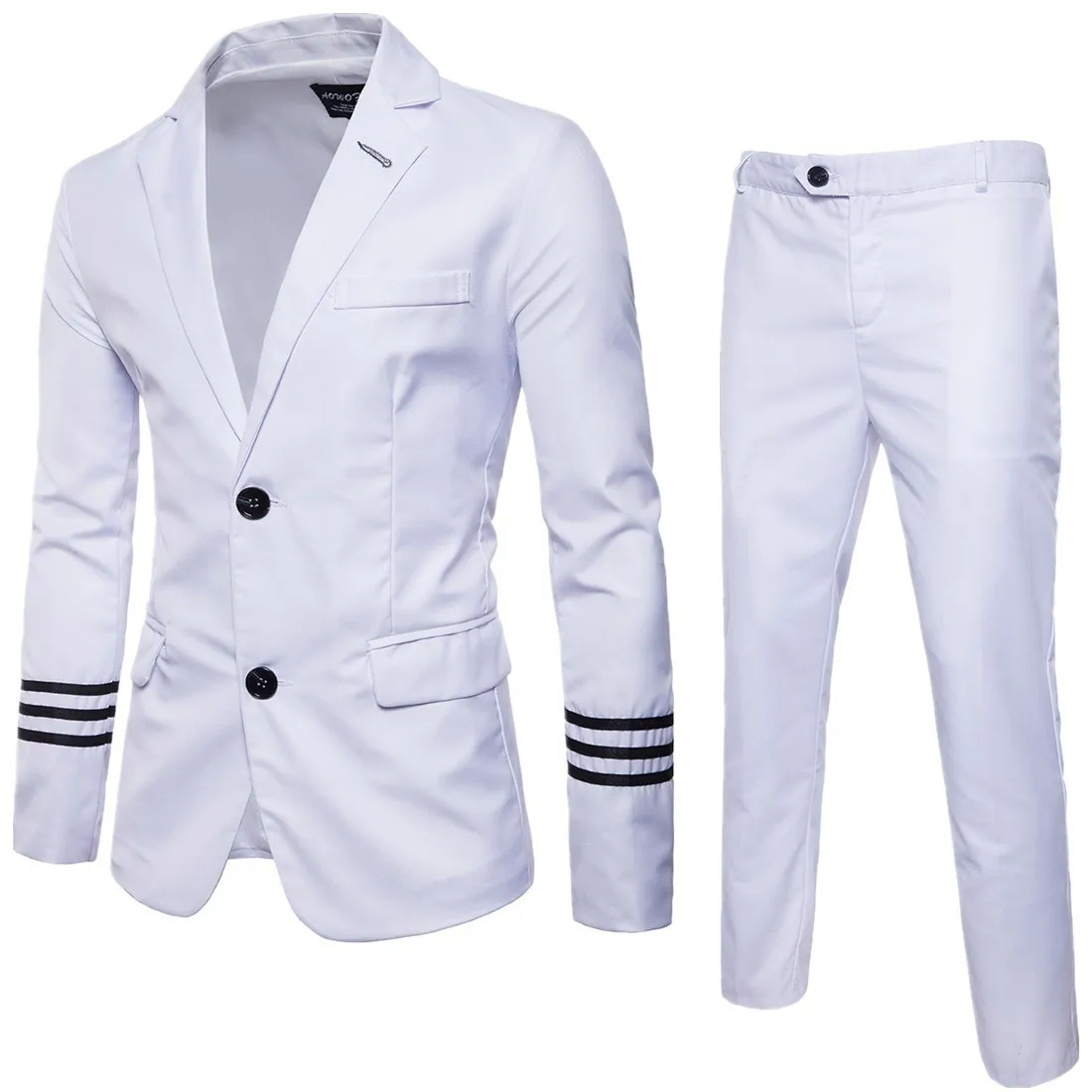 Autumn men's three-bar large size suit set two-button slim suit set mens suits blazers men blazer Autumn men's three-bar large size suit set two-button slim suit set mens suits blazers men blazer