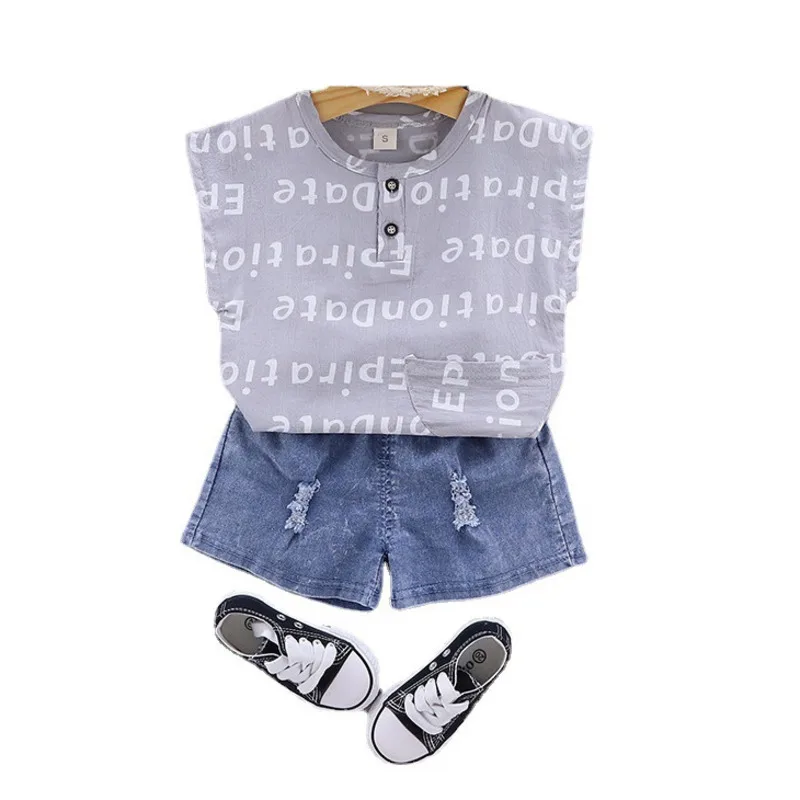 

Summer Baby Girls Sports Clothes Children Letter Casual Vest Shorts 2Pcs/Sets Kids Infant Cotton Costume Boys Fashion Tracksuit