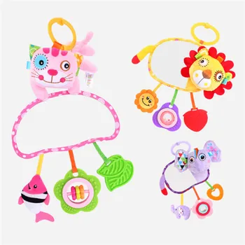 

Baby Hanging Bed Bell Toddler Baby Rattles Mobiles Toys Kids Distorting Mirror Animal Doll Containing Teether Educational Toy