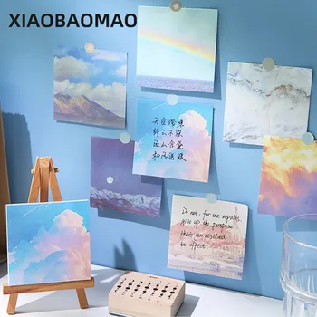 

200 sheets Sun Moon Star Memo Pad Deco Notes Notepad Diary Stationary Flakes Scrapbook Cute Marble Sky Cloud