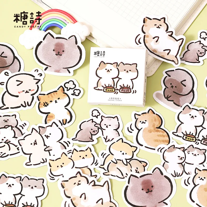 

45 Pcs Cats Family Stickers For Scrapbooking Diary Planner Album Phone Case Card Making Laptop