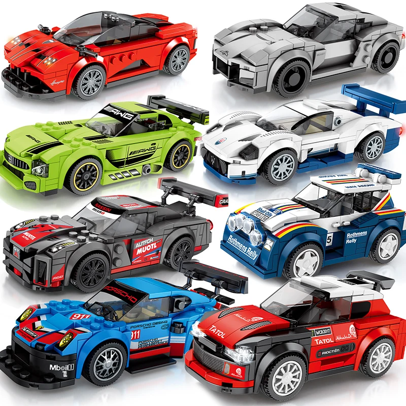 

Mini Blocks Compatible Champions Sports Building Blocks Toys Race Track Racing Car Educational DIY Creative Toys for Children