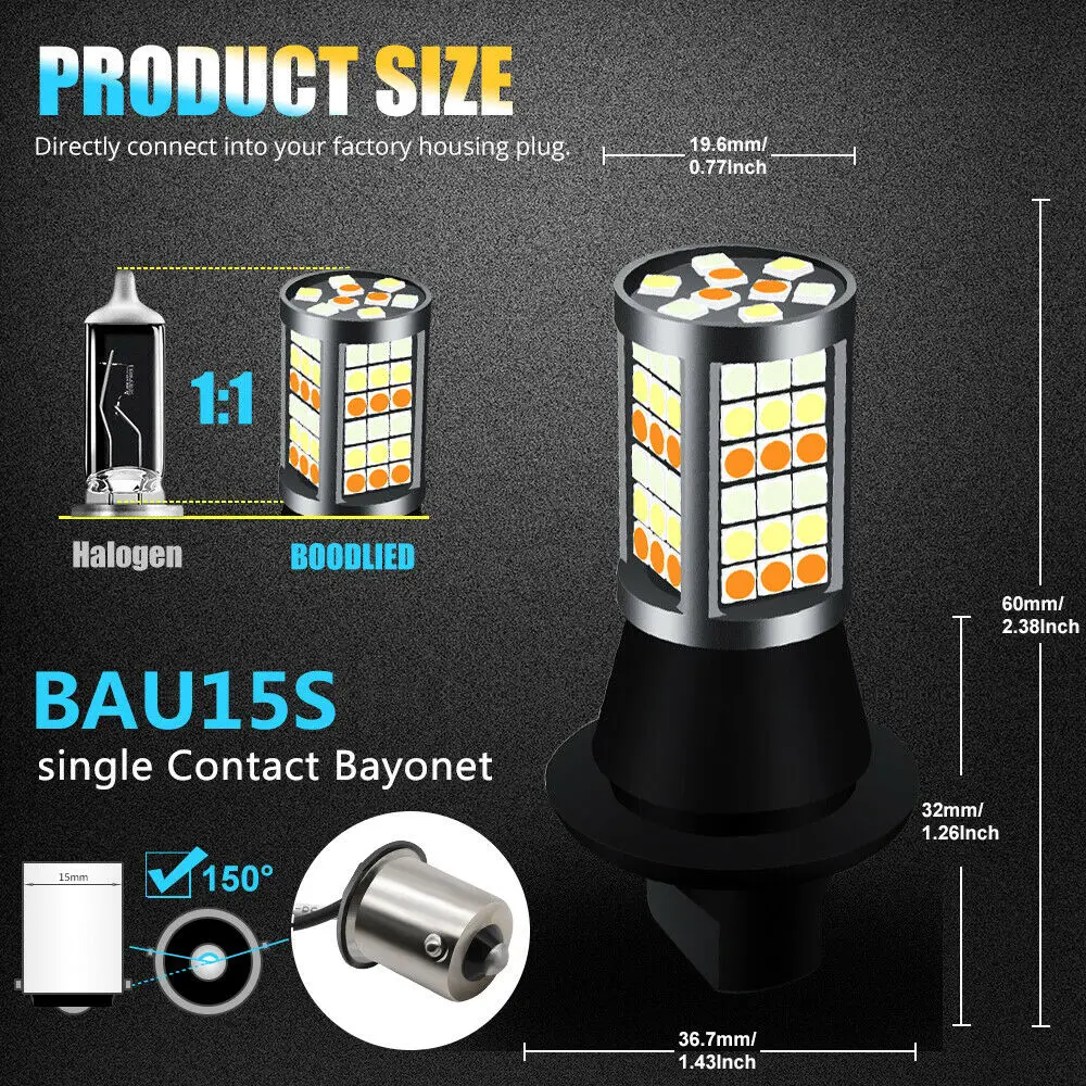 Высокое качество 1156 BAU15S светодиодный светильник CANBUS 54 Вт 81SMD Белый Синий DRL Янтарный указатель поворота