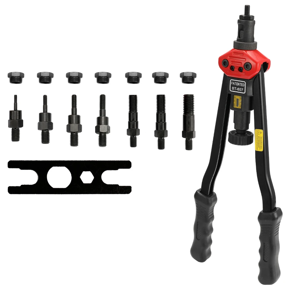 

16in Labor-saving Hand Riveter BT-607 Manual Rivet Machinery 400mm Riveting Tools with Nut Dies M-3 M-4 M-5 M-6 M-8 M-10 M-12