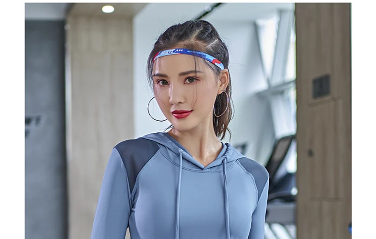 Sports Sweatshirt Women Hooded Drawstring Yoga Top Workout Running Sweater Jacket Long Sleeve Thumb Hole Fitness Gym Sportswear