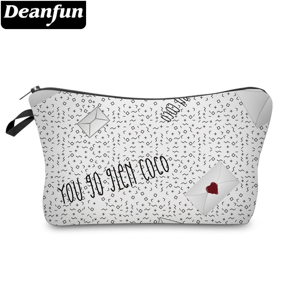 Deanfun косметичка из полиэстера, водонепроницаемая косметичка для девушек, белые буквы, косметички для женщин, аксессуары, подарок 51510